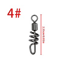 50pcs Fishing Barrel Swivels Stainless Steel Snaps for Saltwater Luring