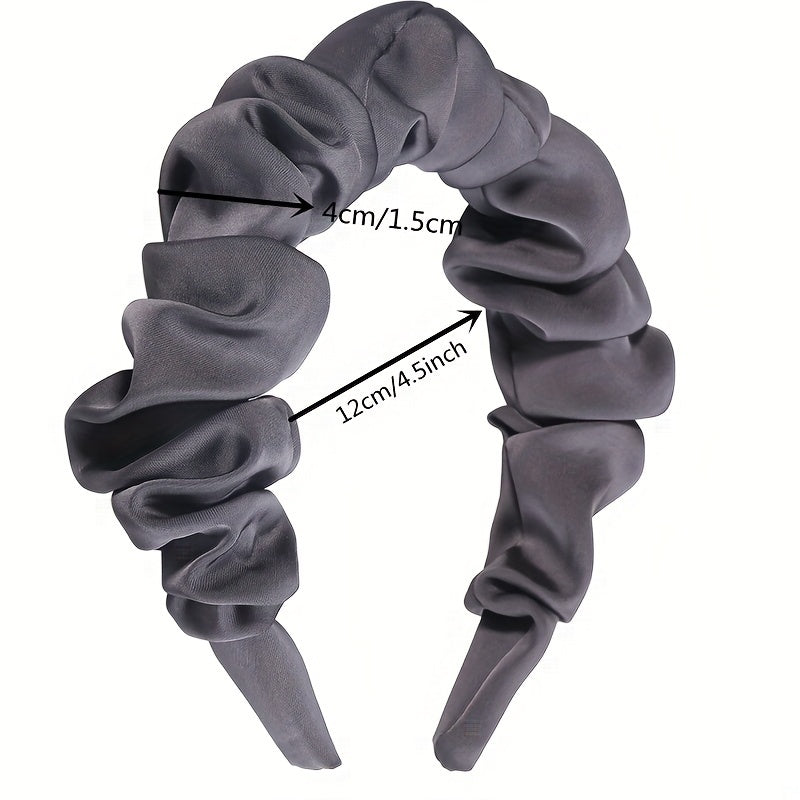 Wide Satin Headband Women Non Slip Hair Bands