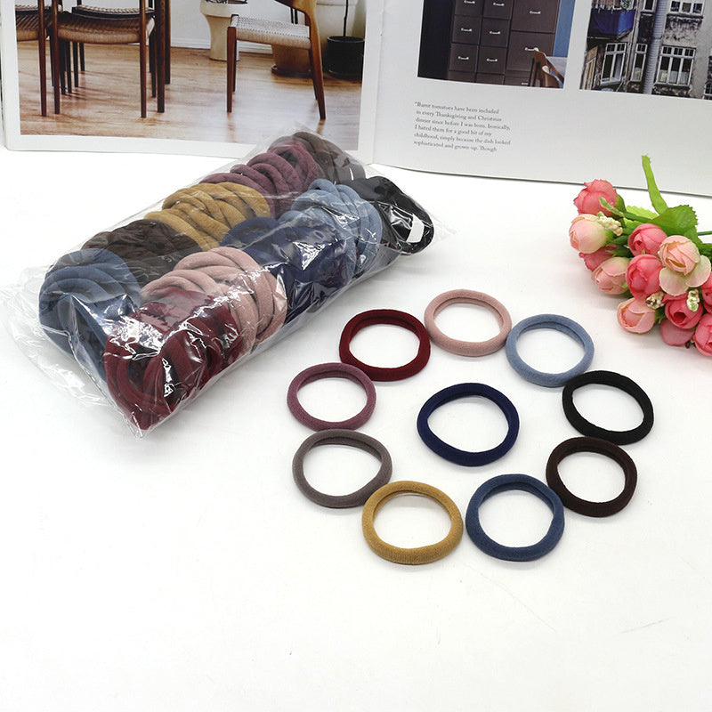 100pcs Ponytail Holders Hair Ties For Women Girls Soft Seamless Hair Bands