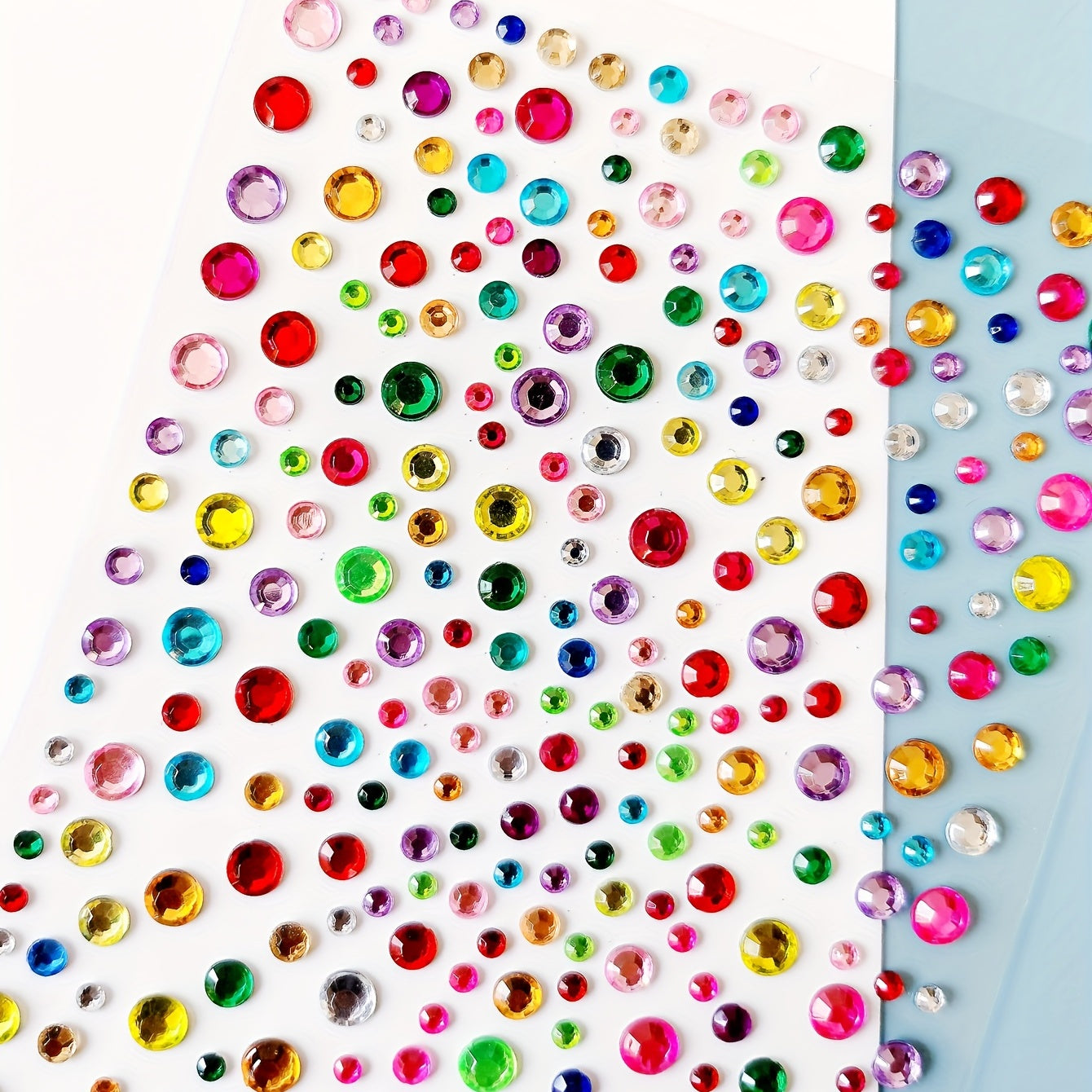 Colorful Round Dot Rhinestone Stickers Gem Beauty Decoration Self Adhesive