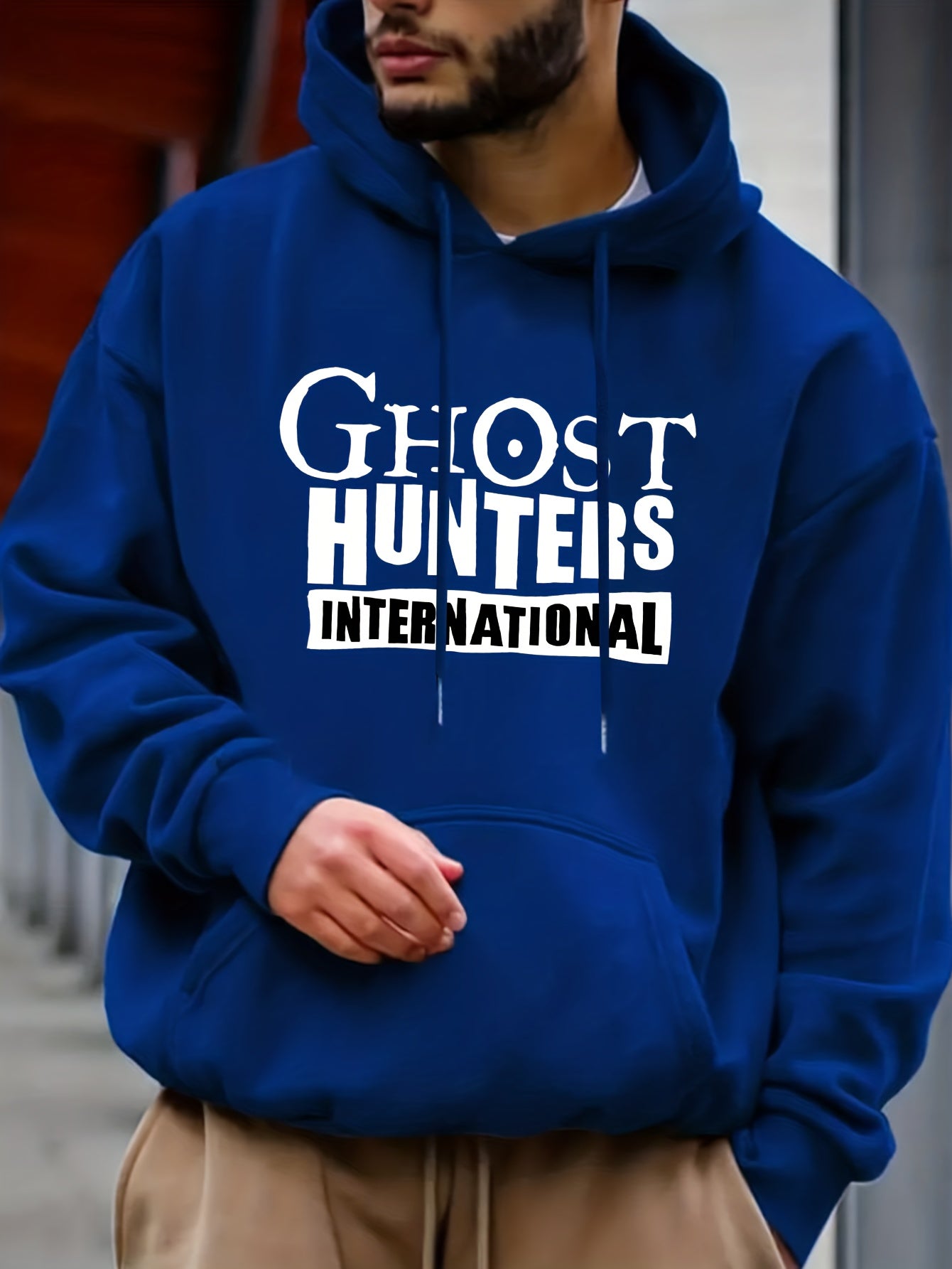 GHOST HUNTER Hoodie Men's Casual Graphic Pullover Hooded Sweatshirt