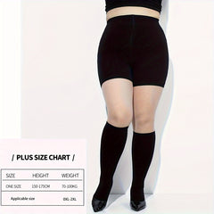 Plus Size Colorblock Cat Print Tights Tummy Control High Rise Footed