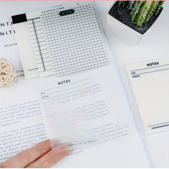 1pc 9.65x7 Transparent Sticky Notes Waterproof Sticky Notes Pad