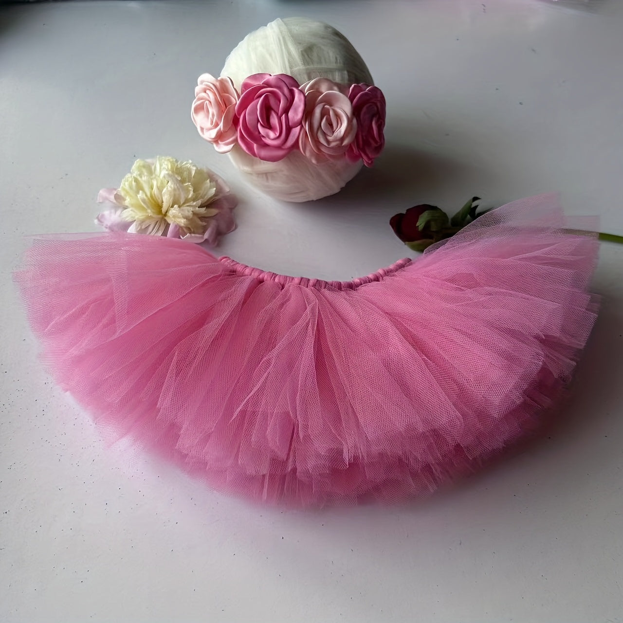 Pink Newborn Tutu & Headband Set for Photos