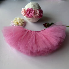 Pink Newborn Tutu & Headband Set for Photos