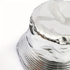 Sparkly Hip Hop Bucket Hat Solid Casual Travel Beach Hats Unisex Fisherman Cap