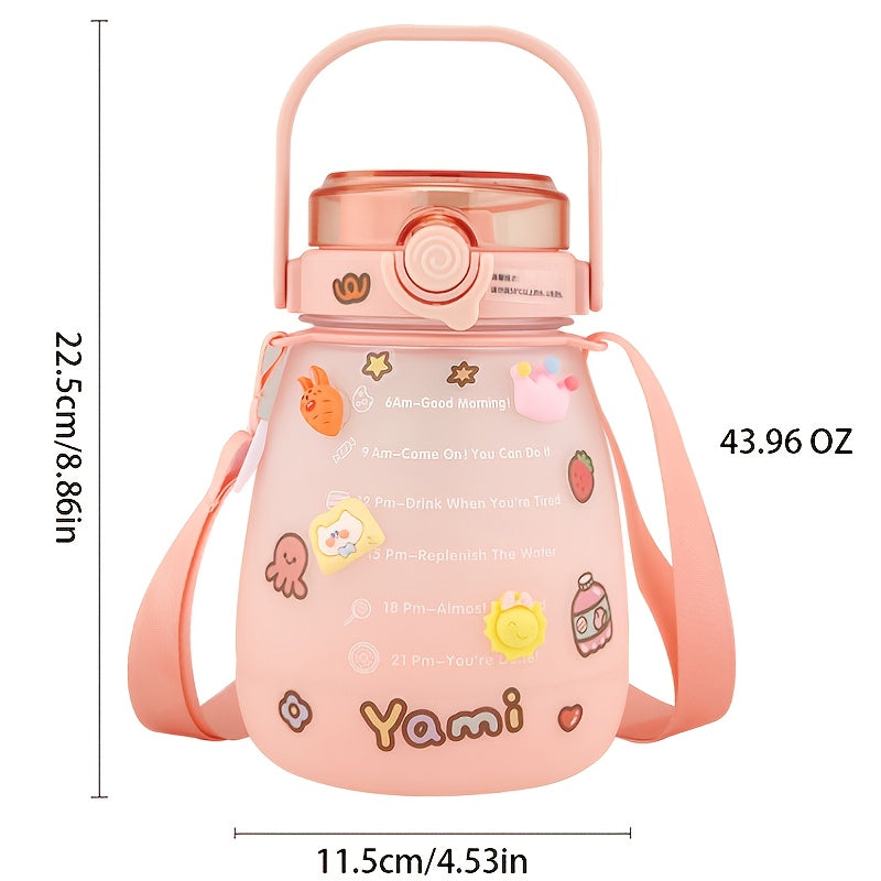 43oz Gradient Large Capacity Plastic Water Bottle for School