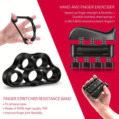 Adjustable Hand Grip Strengthener Kit Finger Exerciser Set