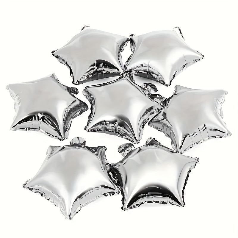 8pcs Golden Star Shaped Balloon & Foil Mylar Balloon Set