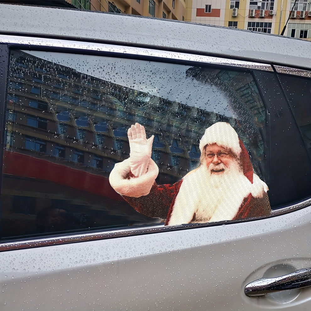 Christmas 3D Santa Claus Car Rear Window Sticker Decor