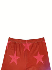 Flag Star Print Skinny Leggings Casual Stretchy Leggings