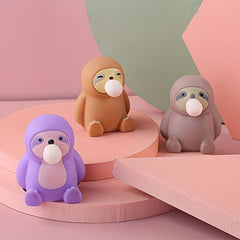 Sloth Stress Relief Toy with Soft Rubber Compression and Bubble Action