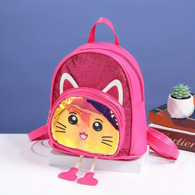 Kids Glitter Kindergarten Backpack Cat Schoolbag