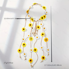 Boho Style Sunflower Tassel Hair Rope