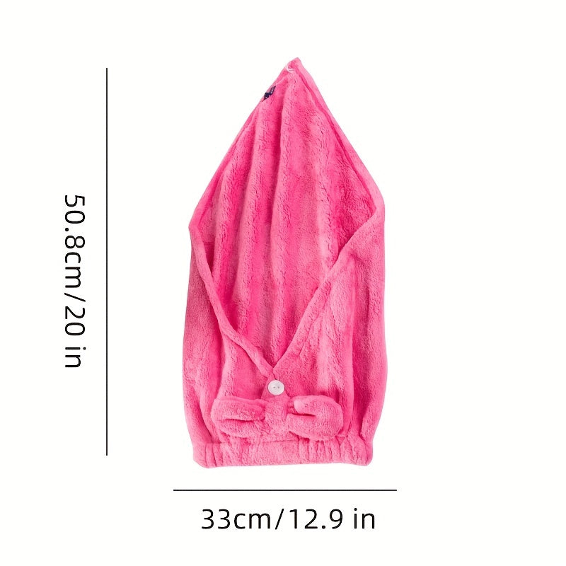 Coral Fleece Hair Drying Towel for Women Quick Drying Shower Cap