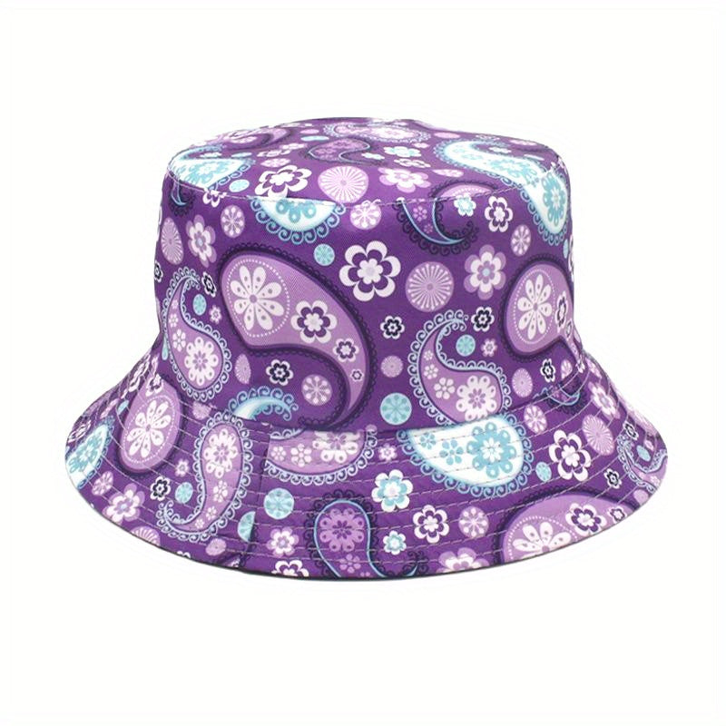 Cartoon Pattern Print Bucket Hat Lightweight Mushroom Whale Sun Hat