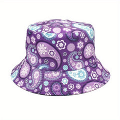 Cartoon Pattern Print Bucket Hat Lightweight Mushroom Whale Sun Hat