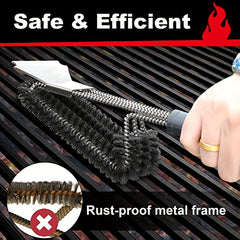 Grill Brush & Scraper 45 Barbecue Triple S BBQ Cleaner Safe Wire Bristles