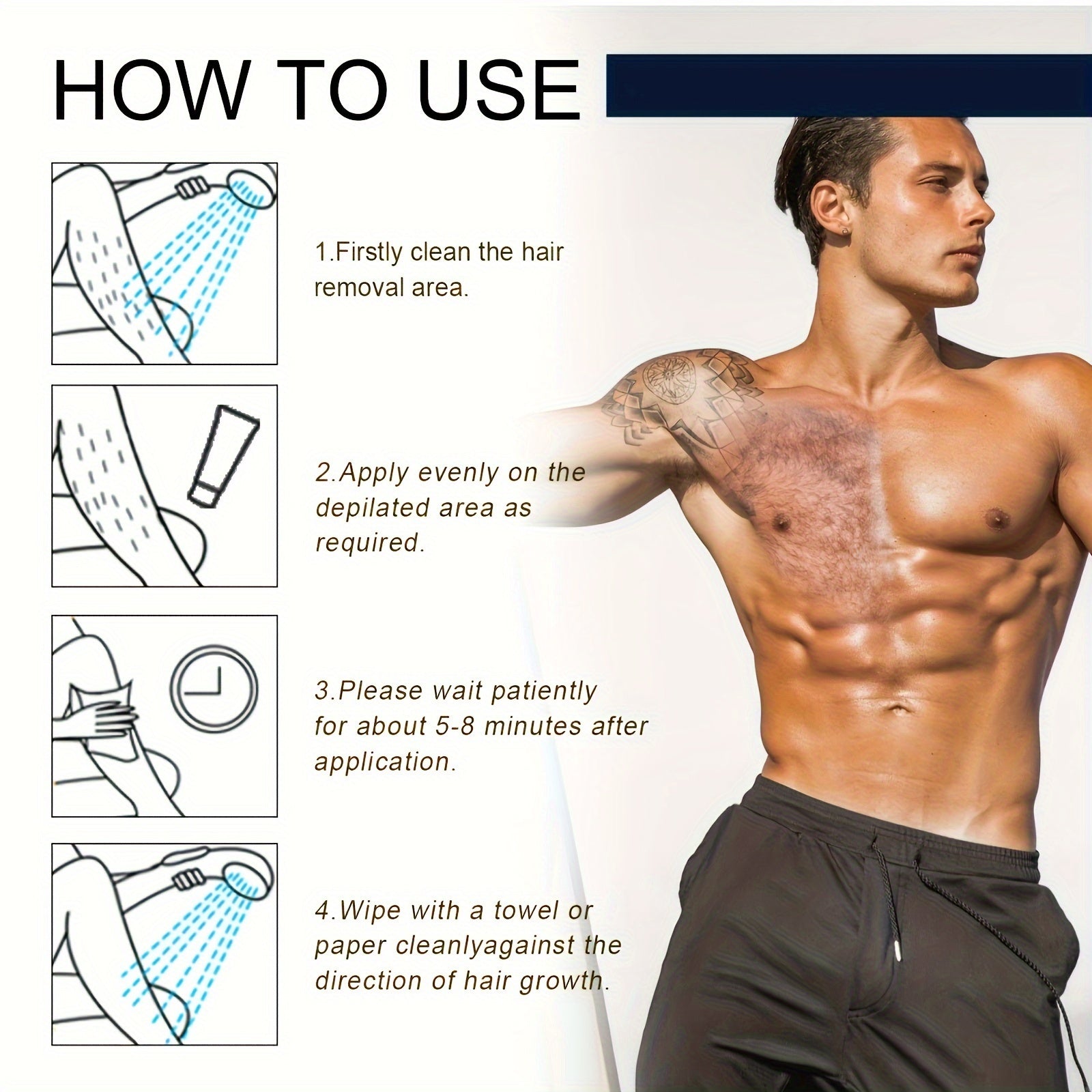 60ml Men's Hair Removal Cream Gentle Body Hair Removal