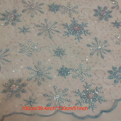 Mesh Sequin Embroidery Fabric Snowflake Bead Fabric Wedding Dress Sewing