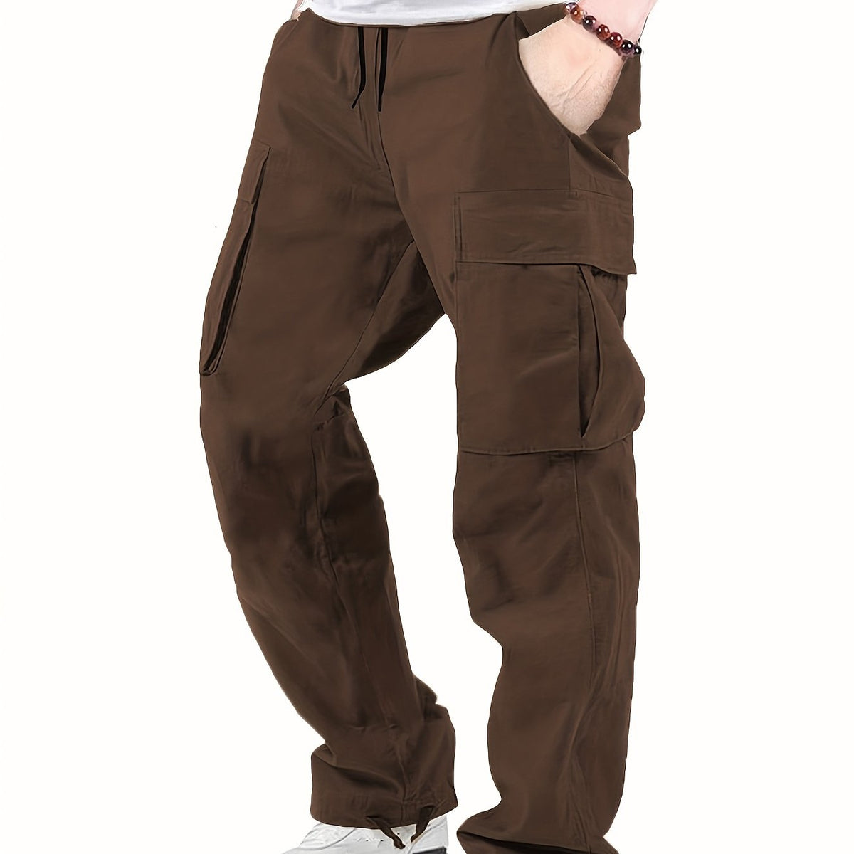 Men's Straight Leg Cargo Pants with Flap Pockets