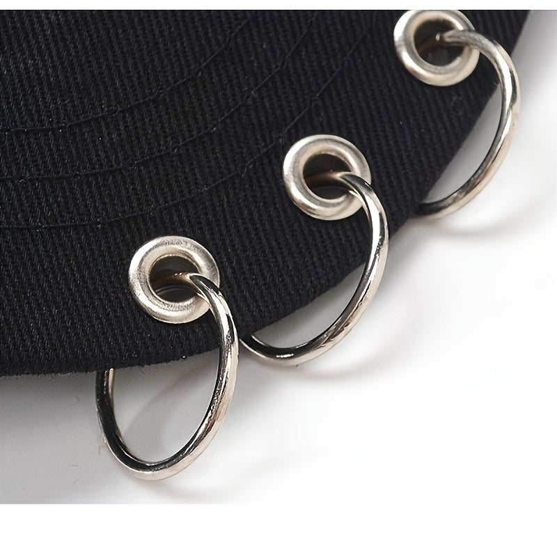 Men's Hip Hop Hat With Three Ring Iron Buckle