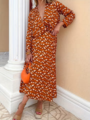  Casual Dress Women's Plus Allover Print Surplice Neck Dress