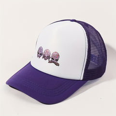 Purple Alien Trucker Hat Baseball Cap Mesh Sunshade Dad Hat
