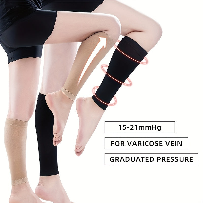 Compression Leg Sleeves 15-21mmHg Pressure Support Plus Size Calf Socks