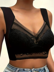 3pcs Full Coverage Lace Wireless Bras Women's Lingerie