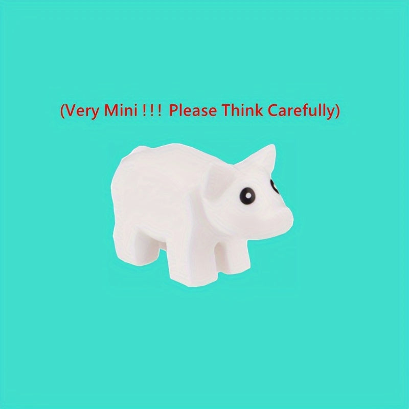 5pcs Mini Building Block Pink Piglet Farm Decoration DIY Animal Park