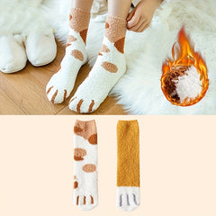 2 Pairs Cat Claw Fuzzy Socks for Women