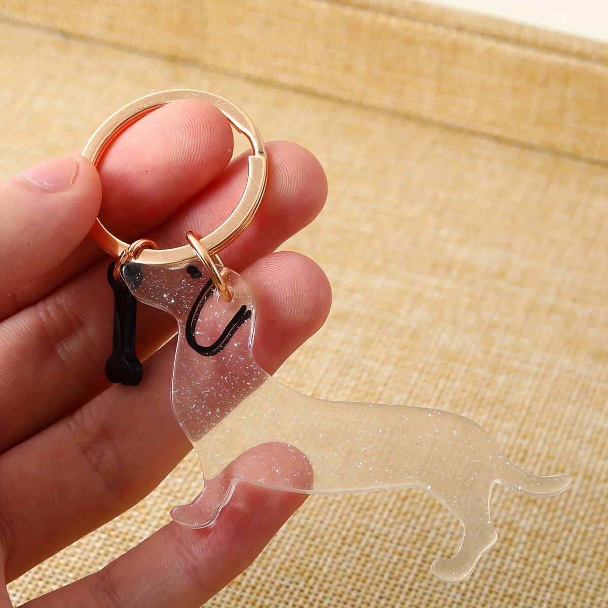 Transparent Dog Keychain Pendant Bag Accessories