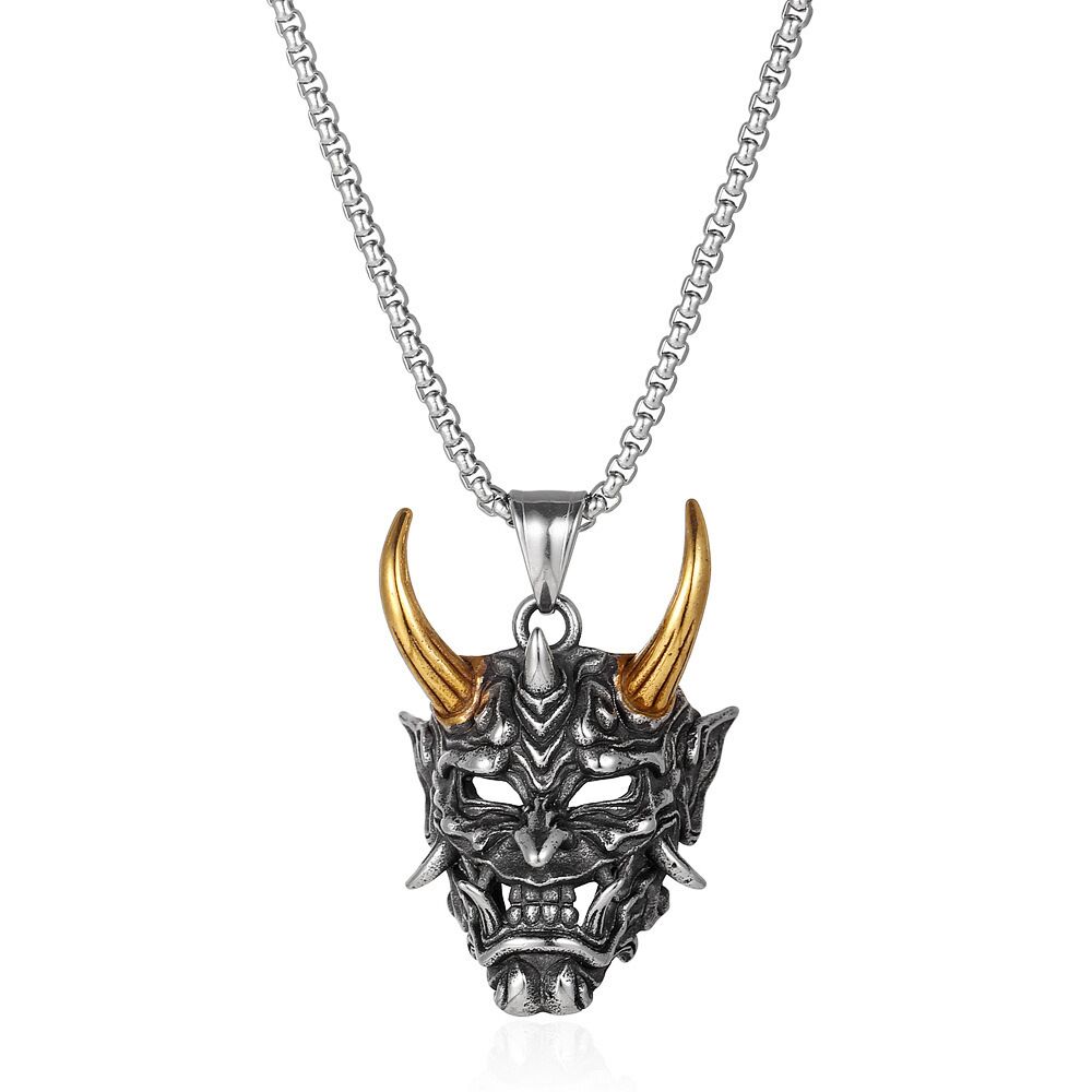 Men's Halloween Ghost Mask Necklace Pendant