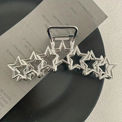 Y2K Alloy Star Hair Claw Clip Non Slip Silvery