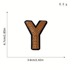 36pcs Bead Letter Iron On Patches Men Clothing Jacket Jeans Pants Dress