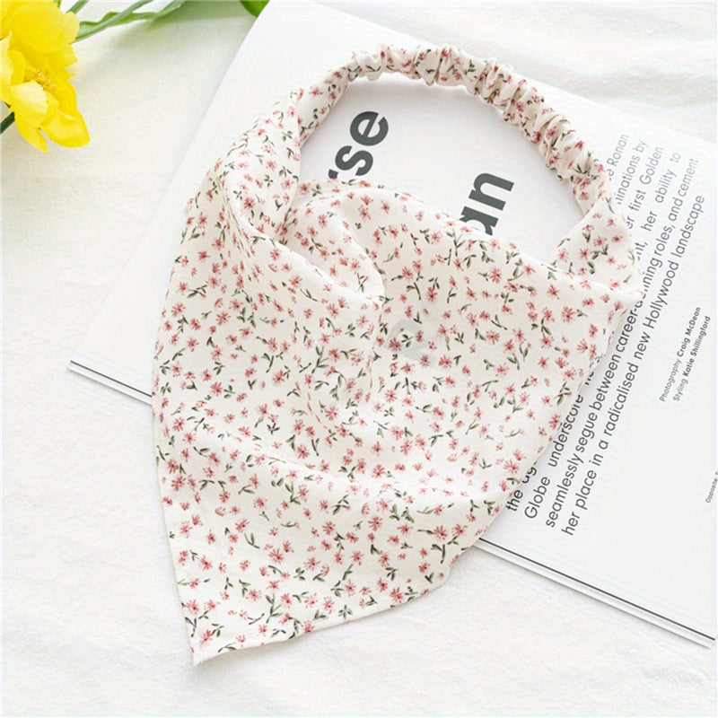 Floral Print Headband Elastic Scarf Hair Accessories For Women Girls