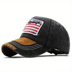 Washed American Flag Baseball Hat Vintage Sun Hat