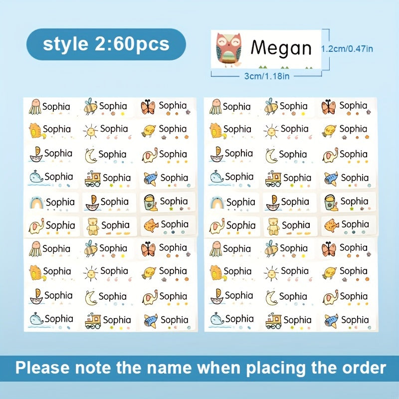 Transparent Custom Name Sticker Waterproof Office School Label Scrapbook Tag