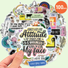 100 Pack Sarcastic Humorous Graffiti Decals Laptop Motorcycle Guitar Stickers