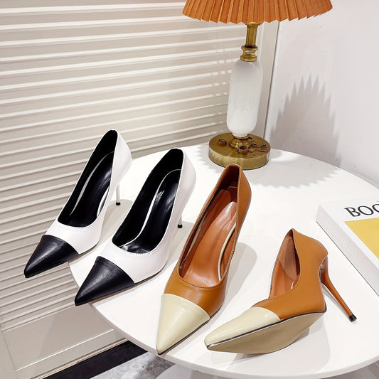 Colorblock Stiletto Heels Point Toe Party Pumps