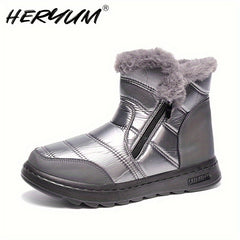 Women's Waterproof Winter Snow Boots Faux Fur Lined Warm Mid Tube Boot