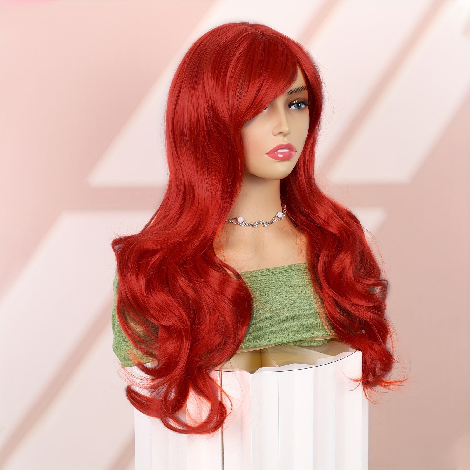 60 96 Cm Long Wavy Wine Red Cosplay Wig Heat Resistant Synthetic Wig