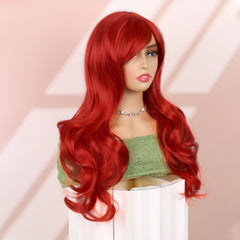 60 96 Cm Long Wavy Wine Red Cosplay Wig Heat Resistant Synthetic Wig