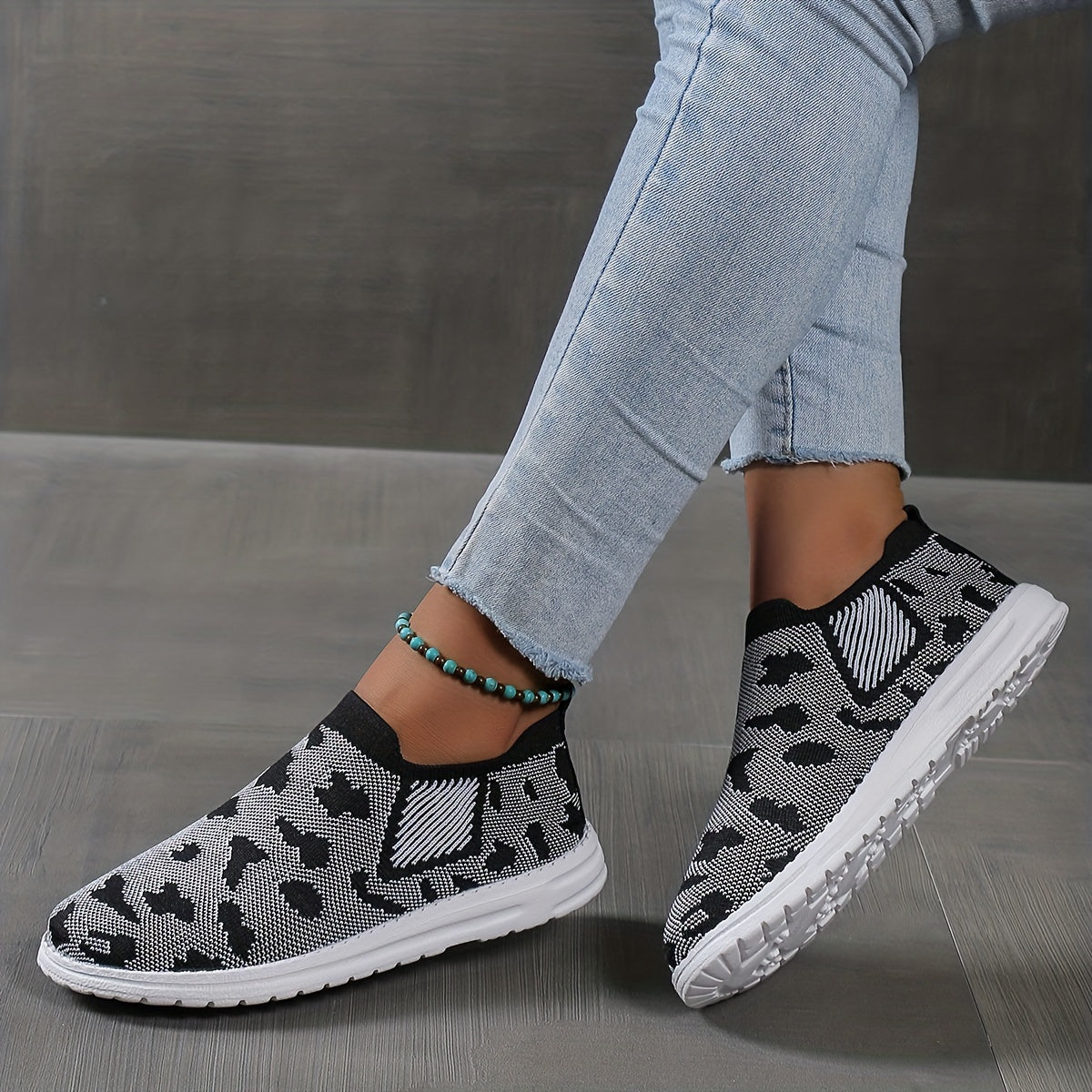 Women's Colorblock Woven Sneakers Low Non slip Lightweight Shoes