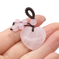 2pcs Heart Stone Keychain Purse Bag Charm Gift for Women Girls