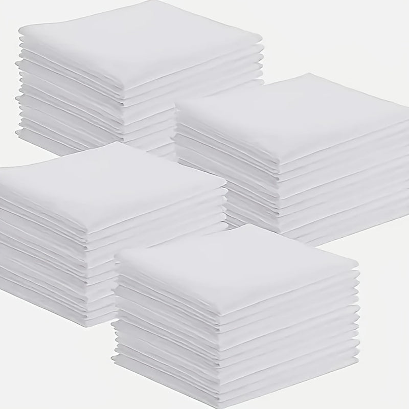 12 Pack Square Handkerchiefs 17 Inch Soft Breathable Polyester Woven