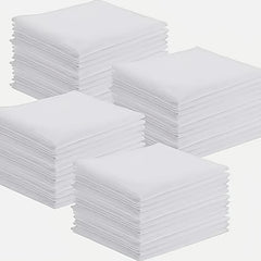 12 Pack Square Handkerchiefs 17 Inch Soft Breathable Polyester Woven