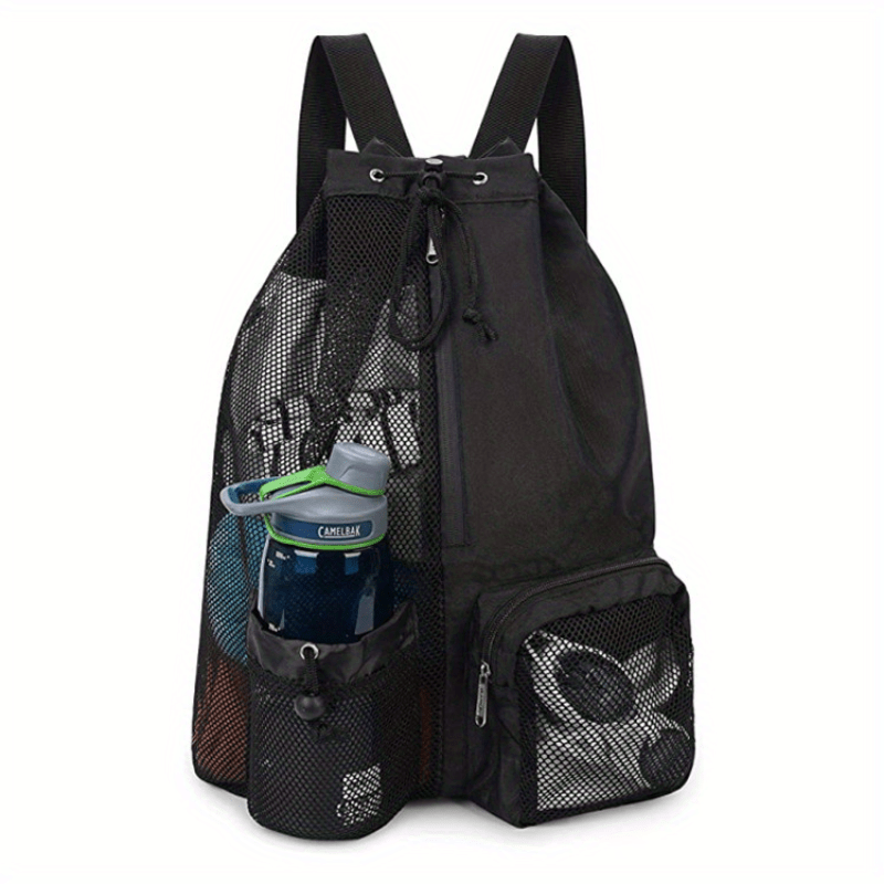 Mesh Drawstring Backpack Beach Gym Bag