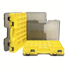 Double Sided Tool Storage Box With Grids & Handles Plastic Small Parts Organizer